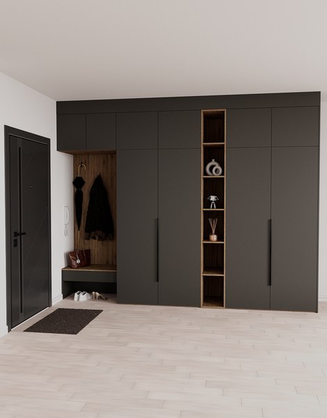 Секция в прихожую Рэйгрупп P245-B11-2-WKW В11-2 (дуб веллингтон/кобальт)