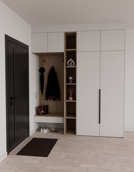 Секция в прихожую Рэйгрупп Рэй P245-B5-1-EBE В5-1 (дуб элисон/белый премиум)