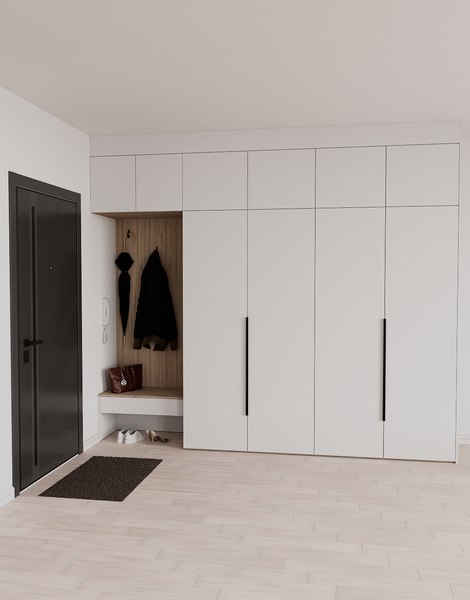 Секция в прихожую Рэйгрупп Рэй P245-B10-3-EB В10-3 (дуб элисон/белый премиум)