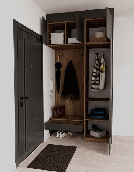 Секция в прихожую Рэйгрупп Рэй P257-B1-WK В1