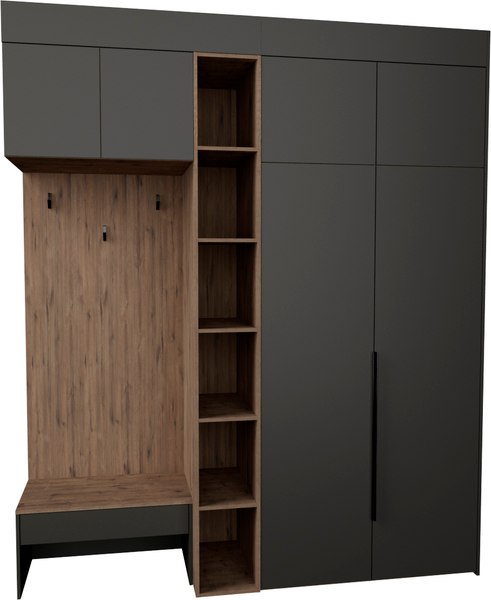 Секция в прихожую Рэйгрупп Рэй P257-B5-1-WKW В5-1 - фото