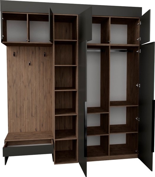 Секция в прихожую Рэйгрупп Рэй P257-B6-1-WKW В6-1