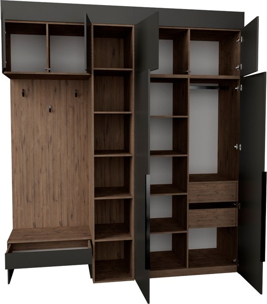 Секция в прихожую Рэйгрупп Рэй P257-B6-2-WKW В6-2