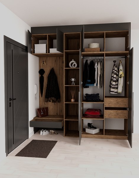 Секция в прихожую Рэйгрупп Рэй P257-B6-2-WKW В6-2