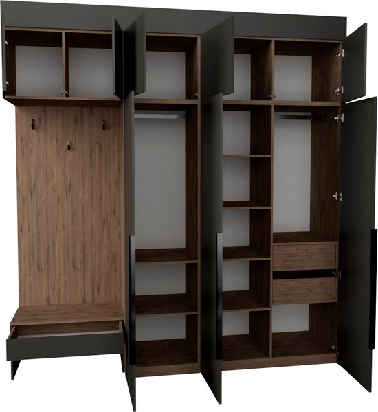 Секция в прихожую Рэйгрупп Рэй P257-B7-2-WK В7-2