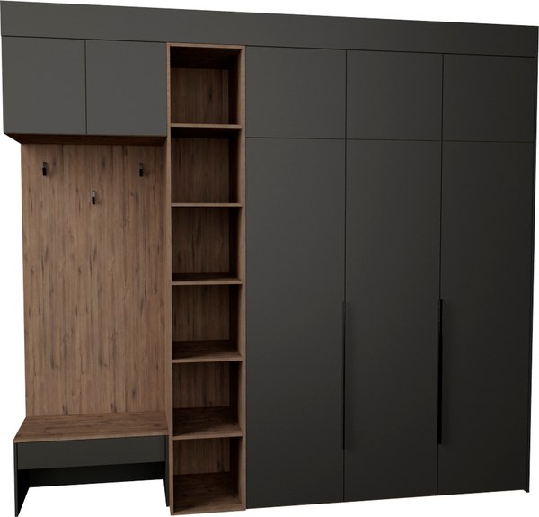 Секция в прихожую Рэйгрупп Рэй P257-B9-1-WKW В9-1 - фото