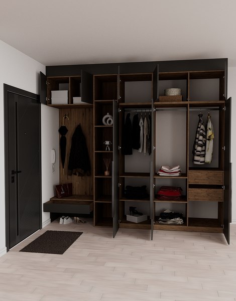 Секция в прихожую Рэйгрупп Рэй P257-B9-2-WKW В9-2