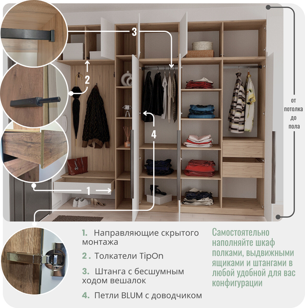 Секция в прихожую Рэйгрупп Рэй P257-B11-2-WKW В11-2