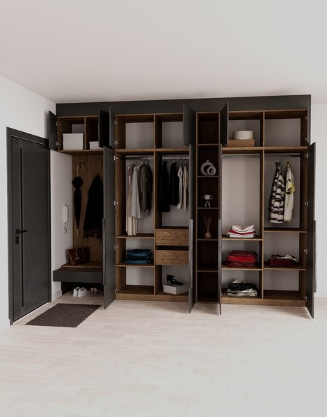 Секция в прихожую Рэйгрупп Рэй P257-B11-2-WKW В11-2