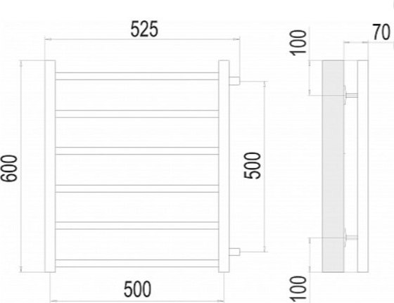 Полотенцесушитель водяной Terminus Ватикан П6 500х600