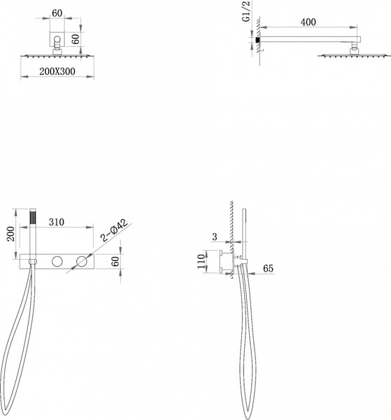 Душевая система со смесителем Abber Rund AF8718B