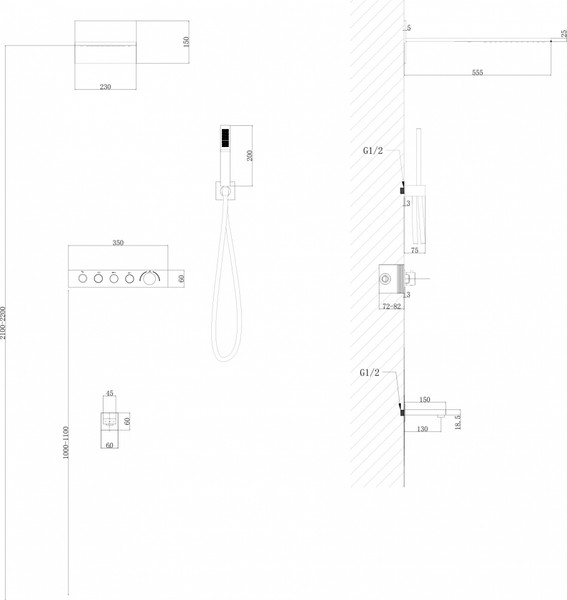 Душевая система со смесителем Abber Rund AF8753SP