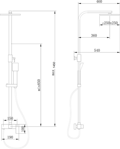 Душевая система со смесителем Abber Daheim AF8220BL
