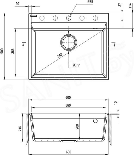 Мойка кухонная Deante Corio ZRC G10A