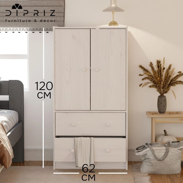 Тумба Dipriz Раст 2дв.+2ящ. с перегородками / Д.20293.2 (белый воск 1620)