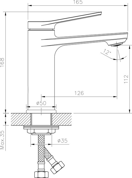 Умывальник со смесителем Lauter 21441A + Silk 21CK572С