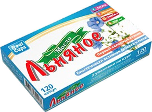 Пищевая добавка RealCaps Льняное масло первый холодный отжим 250мг