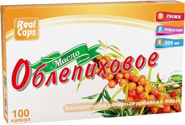 Пищевая добавка RealCaps Облепиховое масло 300мг - фото