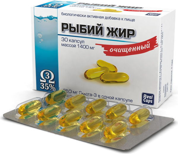 Жирные кислоты RealCaps Рыбий жир очищенный 1400мг