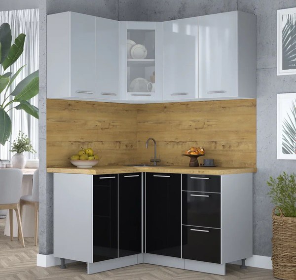 Кухонный гарнитур Интерлиния Мила Пластик 1.2x1.4