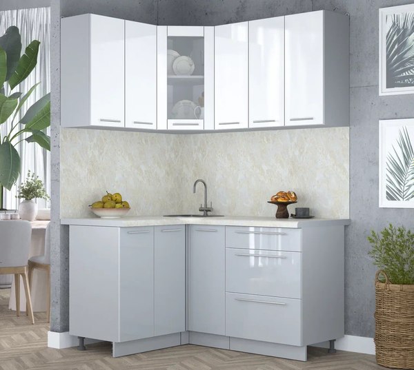 Кухонный гарнитур Интерлиния Мила Пластик 1.2x1.5