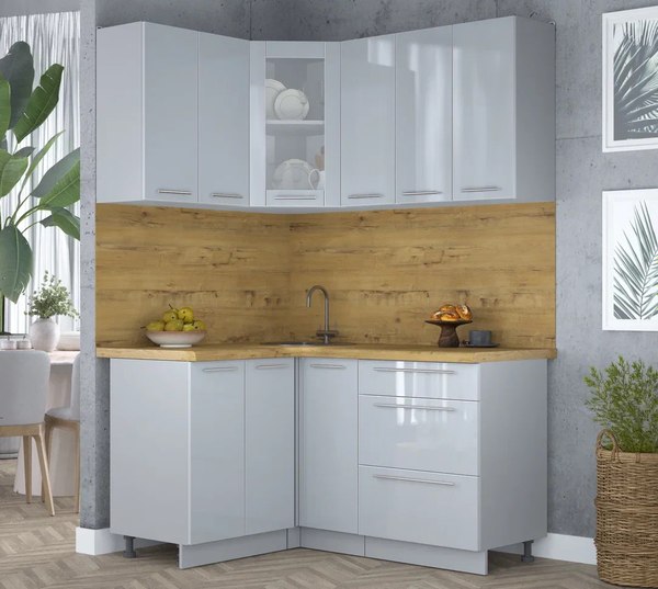 Кухонный гарнитур Интерлиния Мила Пластик 1.2x1.5