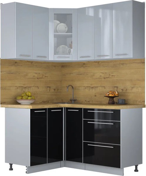 Кухонный гарнитур Интерлиния Мила Пластик 1.2x1.5 - фото