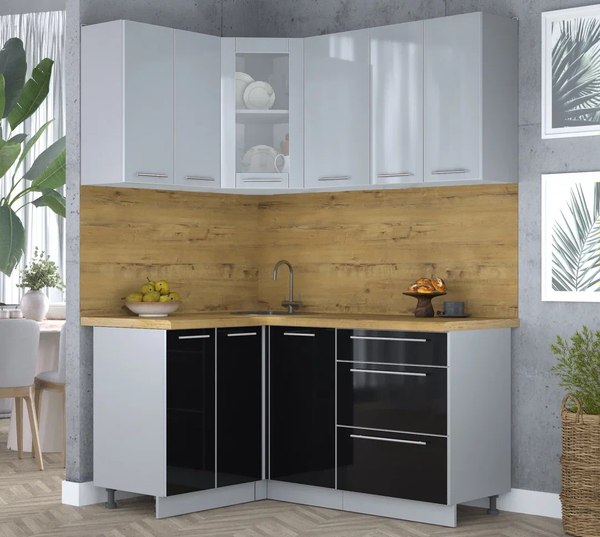 Кухонный гарнитур Интерлиния Мила Пластик 1.2x1.6