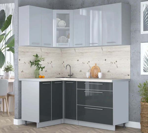 Кухонный гарнитур Интерлиния Мила Пластик 1.2x1.7