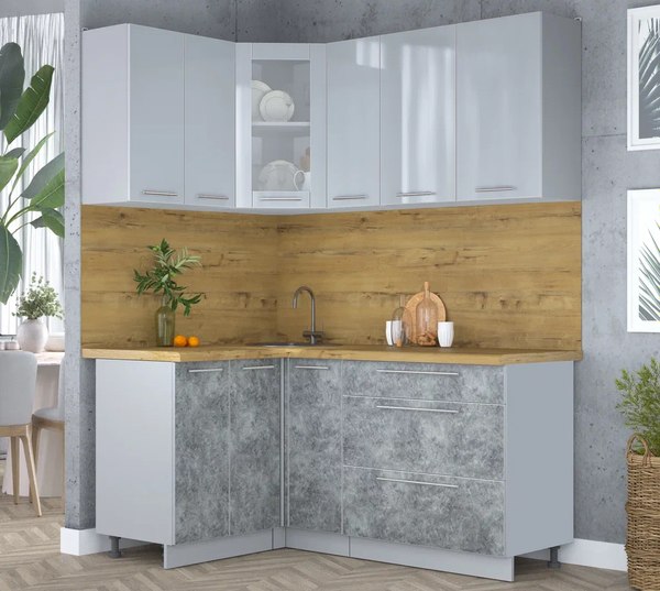 Кухонный гарнитур Интерлиния Мила Пластик 1.2x1.7