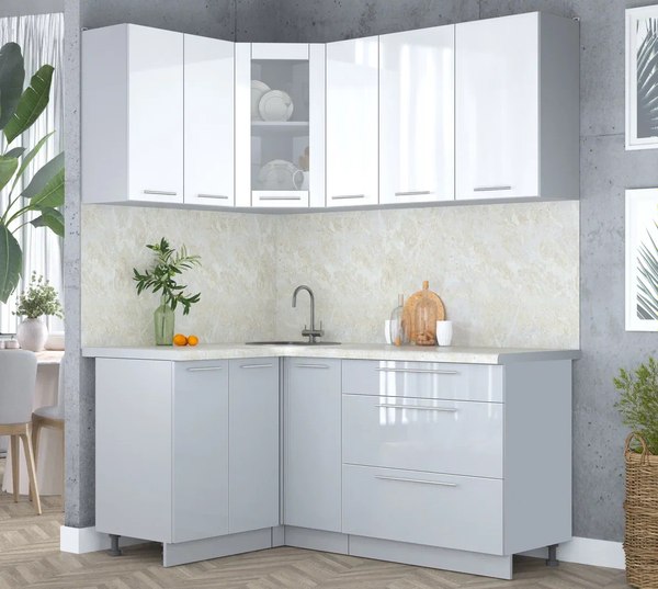 Кухонный гарнитур Интерлиния Мила Пластик 1.2x1.7