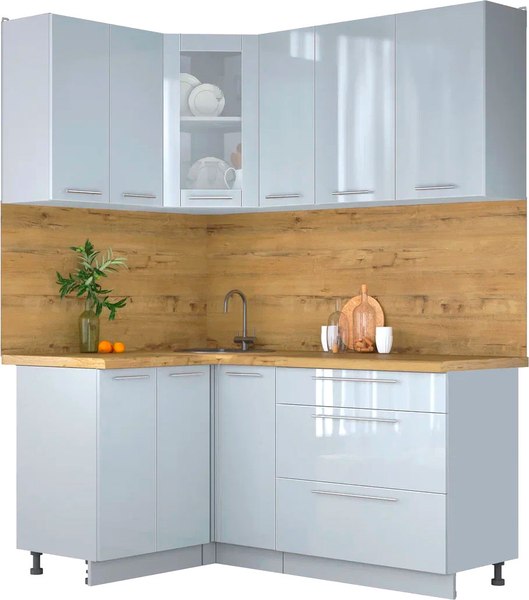 Кухонный гарнитур Интерлиния Мила Пластик 1.2x1.7 - фото