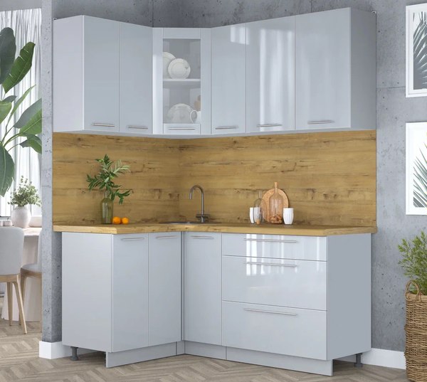 Кухонный гарнитур Интерлиния Мила Пластик 1.2x1.7