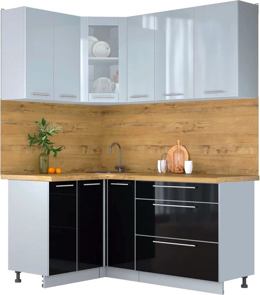 Кухонный гарнитур Интерлиния Мила Пластик 1.2x1.7 - фото