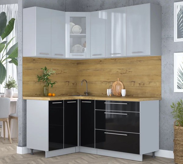 Кухонный гарнитур Интерлиния Мила Пластик 1.2x1.7