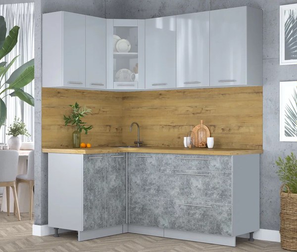 Кухонный гарнитур Интерлиния Мила Пластик 1.2x1.8