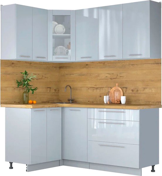 Кухонный гарнитур Интерлиния Мила Пластик 1.2x1.8 - фото