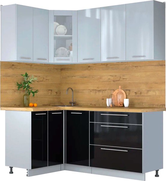 Кухонный гарнитур Интерлиния Мила Пластик 1.2x1.8 - фото