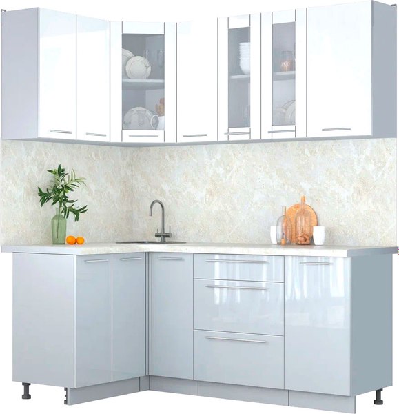 Кухонный гарнитур Интерлиния Мила Пластик 1.2x1.9 - фото