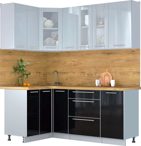 Кухонный гарнитур Интерлиния Мила Пластик 1.2x1.9 - фото