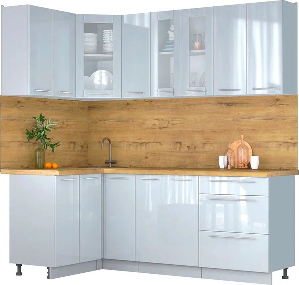 Кухонный гарнитур Интерлиния Мила Пластик 1.2x2.1 - фото