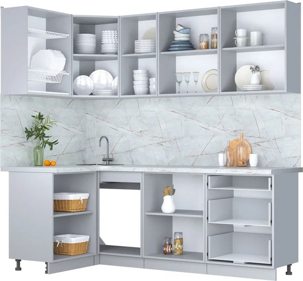 Кухонный гарнитур Интерлиния Мила Пластик 1.2x2.2