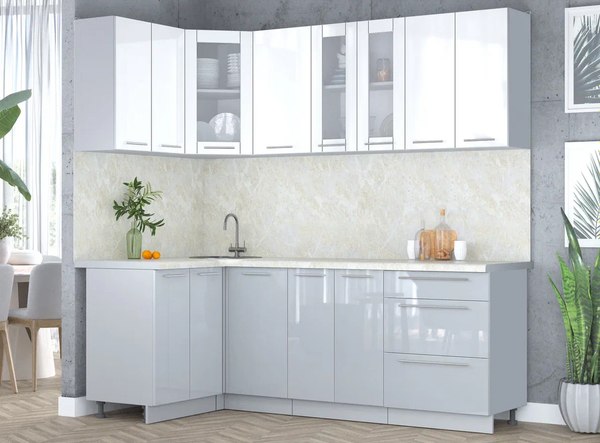 Кухонный гарнитур Интерлиния Мила Пластик 1.2x2.2
