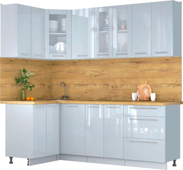 Кухонный гарнитур Интерлиния Мила Пластик 1.2x2.2 - фото