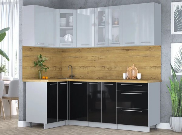 Кухонный гарнитур Интерлиния Мила Пластик 1.2x2.2