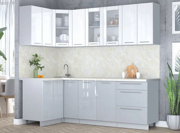 Кухонный гарнитур Интерлиния Мила Пластик 1.2x2.3