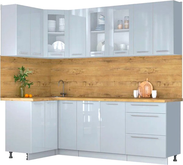 Кухонный гарнитур Интерлиния Мила Пластик 1.2x2.3 - фото