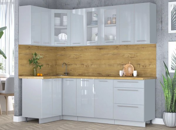 Кухонный гарнитур Интерлиния Мила Пластик 1.2x2.3