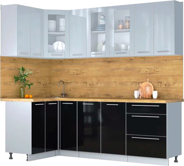 Кухонный гарнитур Интерлиния Мила Пластик 1.2x2.3 - фото