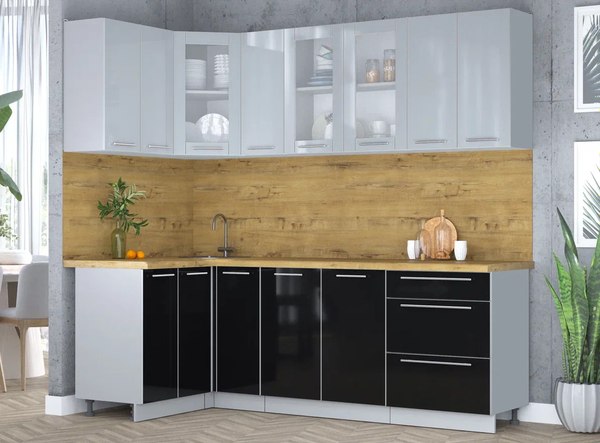 Кухонный гарнитур Интерлиния Мила Пластик 1.2x2.3